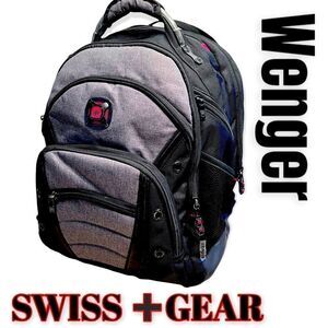 Swiss Gear Wenger Synergy 16” Laptop Backpack Headphones Black Gray Briefcase